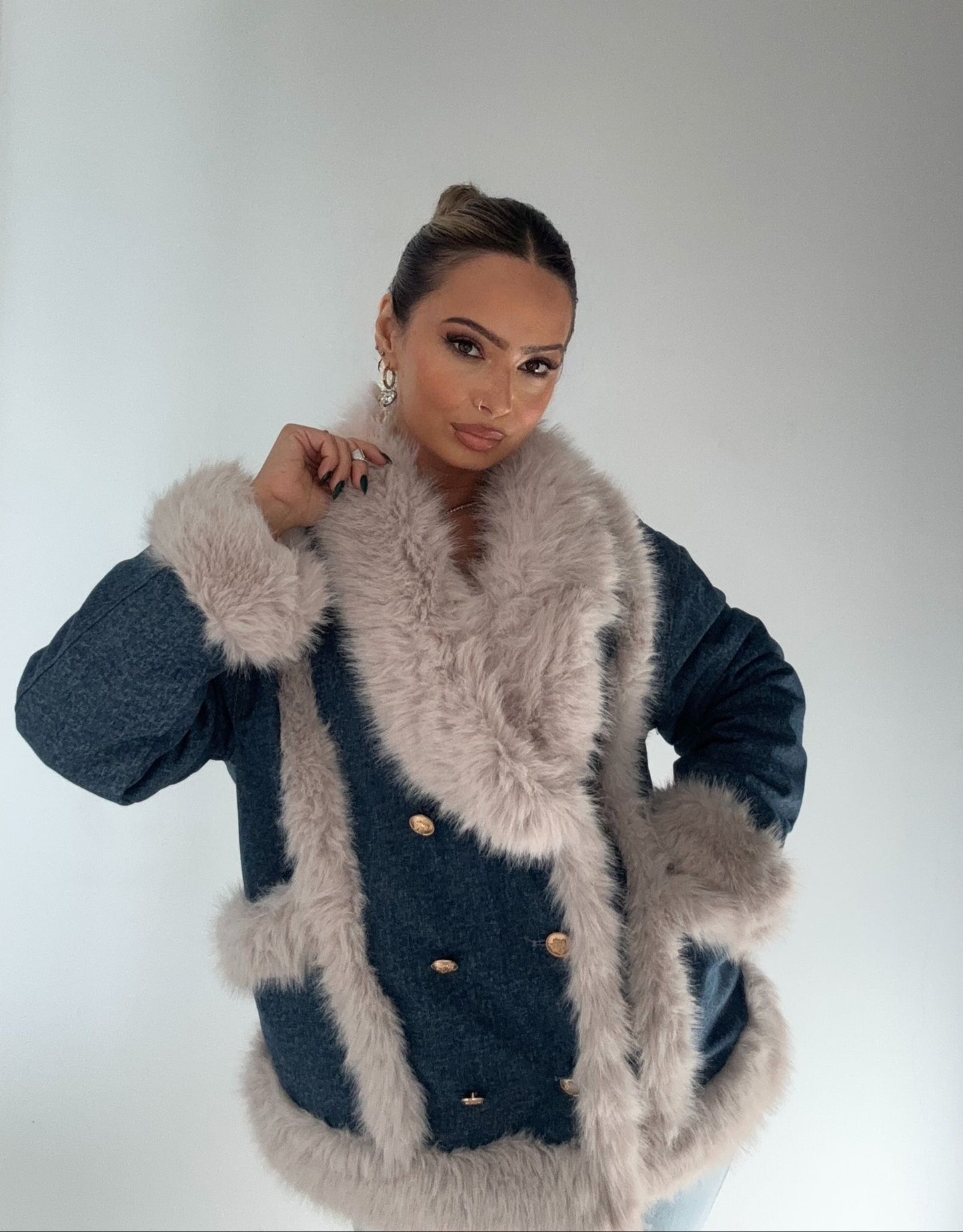 Casaco Denim com pelo