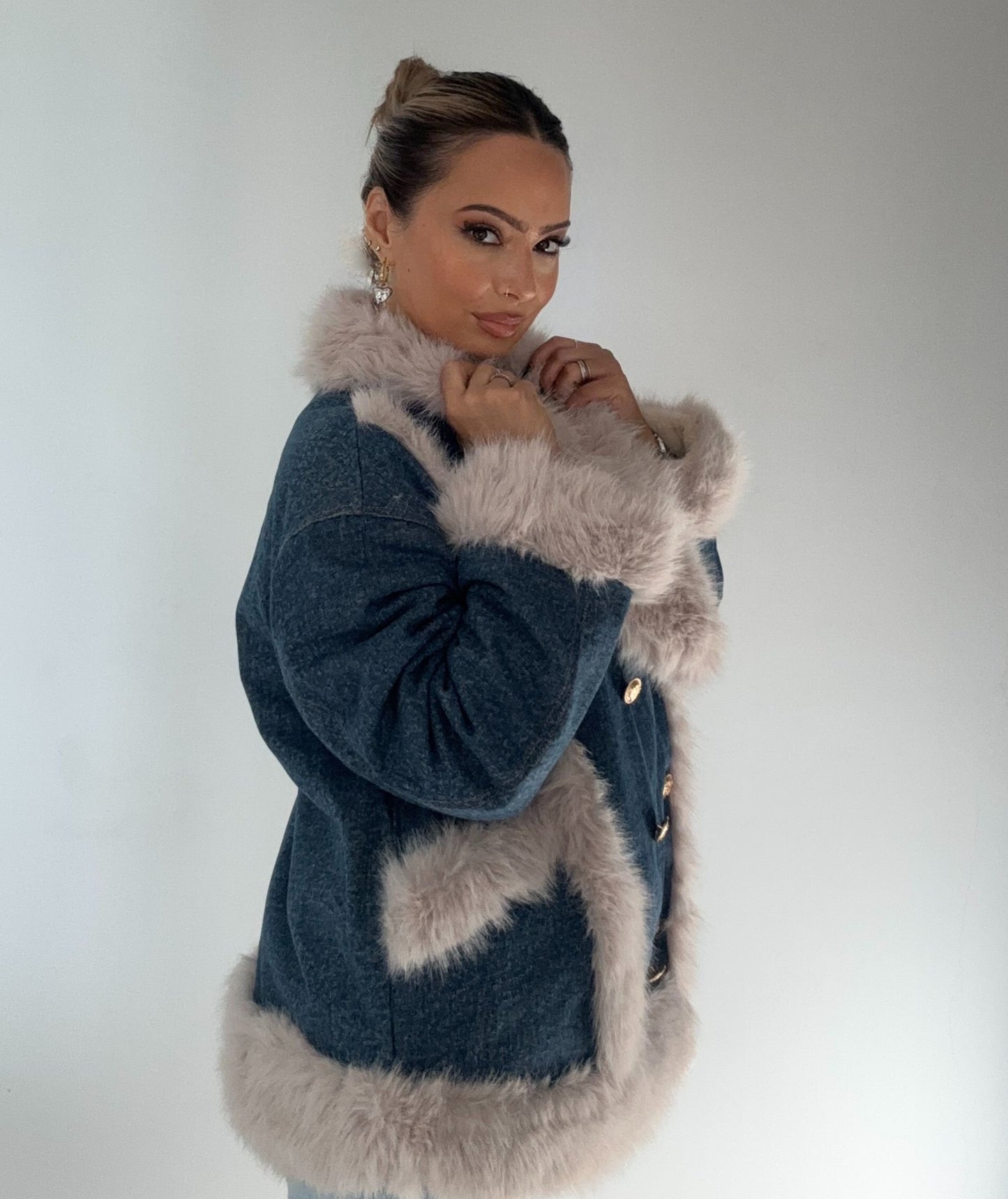 Casaco Denim com pelo
